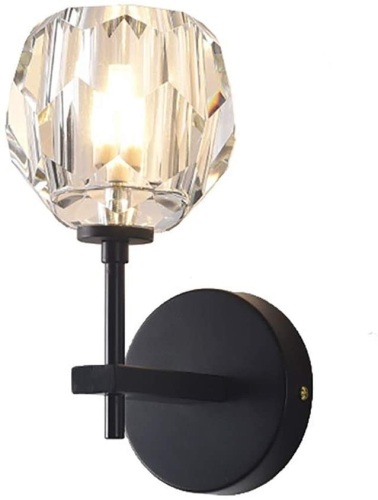 Lot of (2) Crystal Wall Sconces Flush Mount, Black - Appear New  - Lot 638