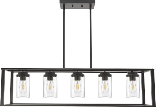 Banato 5-Light Farmhouse Chandelier with Clear Glass Shades - New - Lot 684