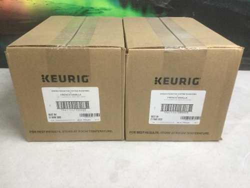 Lot of (2) Cases of Keurig Green Mountain French Vanilla Coffee, 18 / 2.5oz Bags per Case - New/Unopened - Lot 775