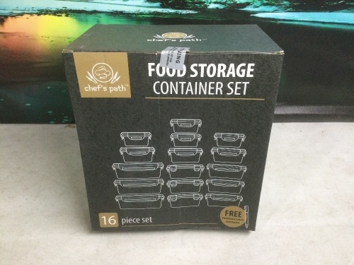 Chef's Path 16 Piece Food Storage Container Set - New/Unopened - Lot 785