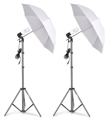 EMART Photography Umbrella Lighting Kit, 400W 5500K Continuous Reflector Lights - E-Comm Return, Appears New  - Lot 790