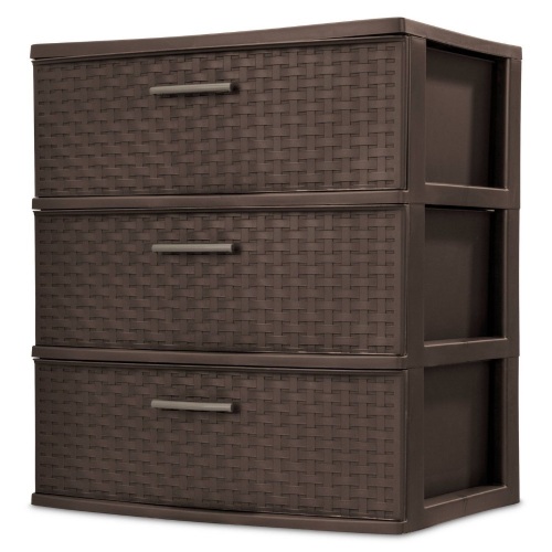 Sterilite 3 Drawer Weave Tower, Espresso - New - Lot 885