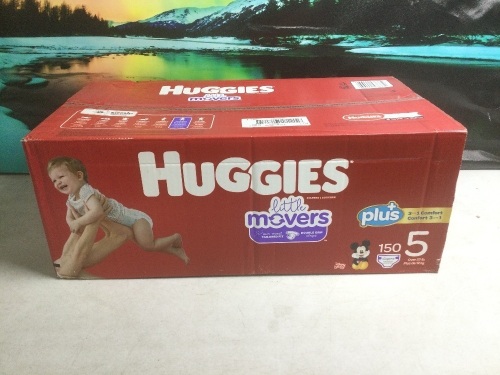 Huggies Little Movers Plus Baby Diapers, Size 5, 150 ct - New - Lot 1138