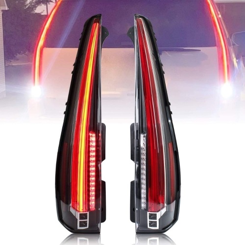 VLAND LED Tail lights Compatible with Cadillac Escalade 2007-2014 Rear Lamp Assembly with Red Turn Signal, Red Clear Lens YAB-KLD-0156C - Appear New  - Lot 89