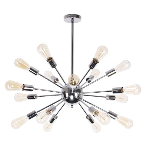 Parrot Uncle 18-Light Chrome Mid-Century Chandelier - Appears New - Lot 637
