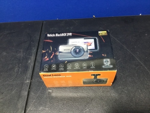 Dual Lens Vehicle BlackBOX DVR Dash Cam - E-Comm Return, Appears New, Untested - Lot 607