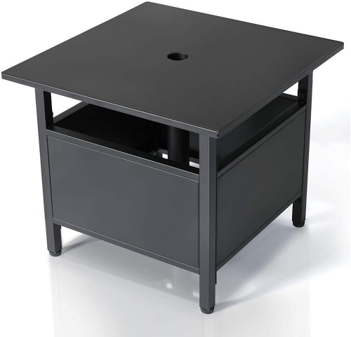 TOOCA Patio Side Table with Umbrella Hole, 21" x 21" x 18" with 1.57''Hole - Appears New   - Lot 610