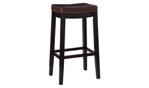 Lot of (2) Linon Padded Saddle Seat Bar Stools - Appear New  - Lot 600