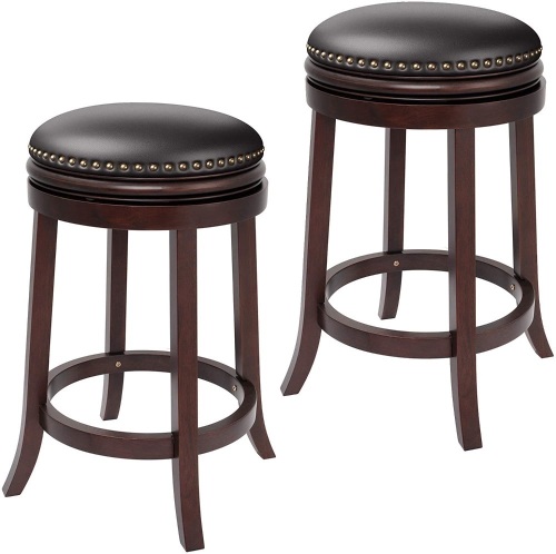 Furgle 29-inch Solid Wood Upholstered Backless Bar Stools, Set of 2 - Appear New   - Lot 576