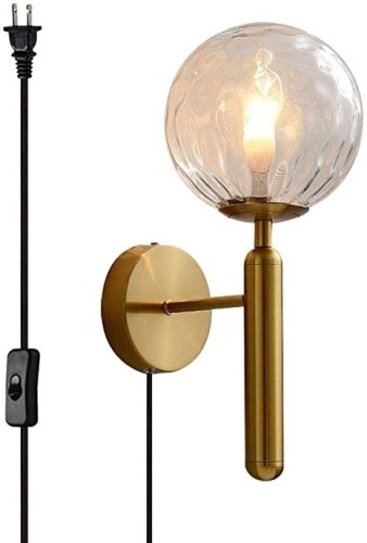 Lot of (2) KCO Lighting Plug In Vintage Globe Wall Lights - Appear New - Lot 1124