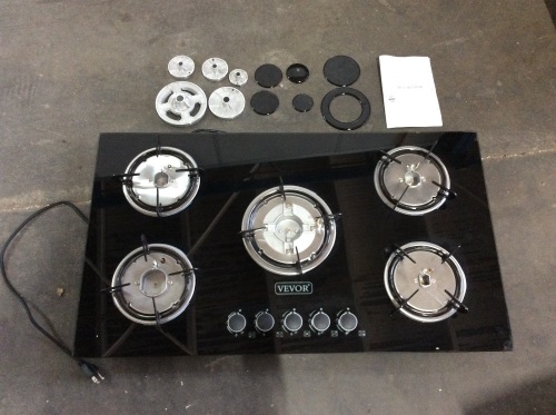 VEVOR 36" x 21" Built in Gas Cooktop 5 Burners Tempered Glass - Unknown Condition   - Lot 808