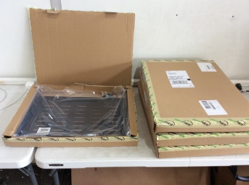 Lot of (4) NavePoint Universal Rack Tray Vented Shelves No Lip 350mm Deep - Appear New  - Lot 823