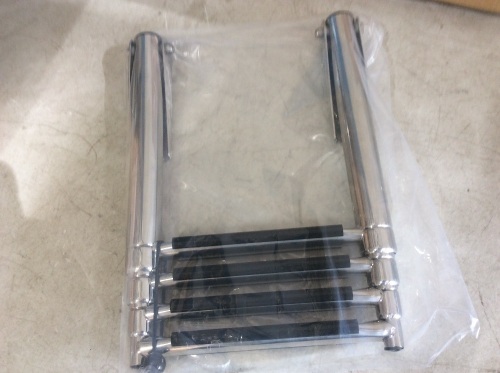 Telescopic 4 Step Stainless Steel Ladder, 300 Lb Capacity - Appears New  - Lot 549