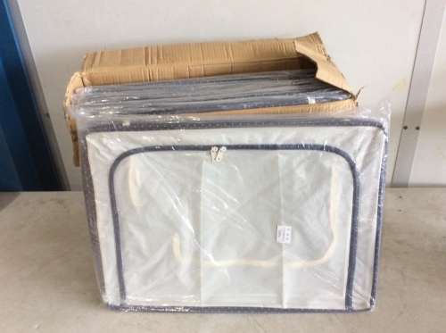 Lot of (5) Foldable Storage Box with Steel Frame Support, Transparent Window and Carry Handles, 2 Pack - Appear New  - Lot 126