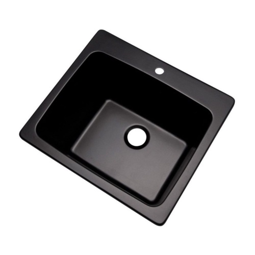 Dekor Sinks Westworth Composite Utility Sink with One Hole, 25″, Black Natural Stone - Appears New - Lot 131