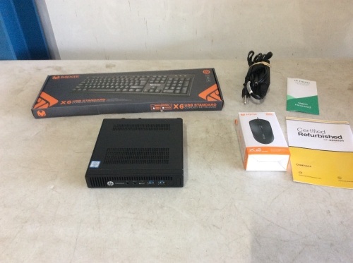 HP EliteDesk 800 65W G2 Business Mini Desktop Computer, Mixie X6 Standard USB Keyboard and X2 USB Optical Mouse - Appears New - Lot 69