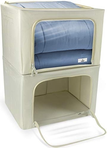 Sorbus Jumbo Foldable Stackable Storage Container with Large Window & Carry Handles, Set of 2 - Appear New  - Lot 272