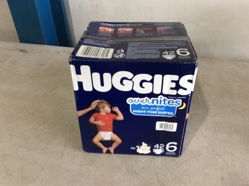 Huggies Overnites Night-Time Baby Diapers, Size 6, 42 ct - New - Lot 692