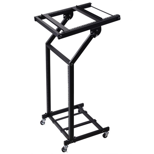 Adjustable Rack Mount Studio Equipment Rolling DJ Mixer Stand Stage Cart - Appears New  - Lot 380