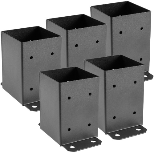 VEVOR 4 x 4 Deck Post Base Brackets, 10 PCS, Black Powder-Coated Steel - Appears New - Lot 786