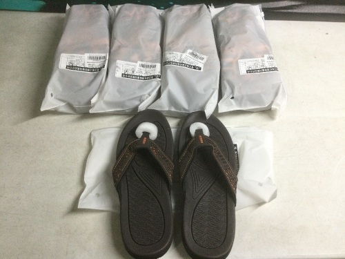 Lot of (5) Mens Sport Flip Flops, 8.5 - New  - Lot 936