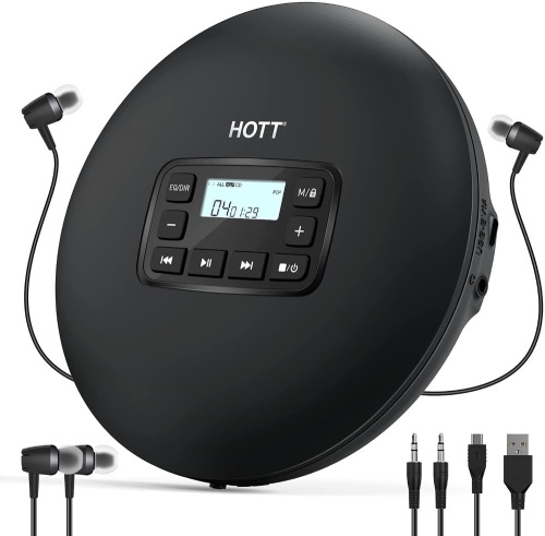 HOTT CD204 Portable CD Player with Headphones, Anti-Skip/Shockproof - New  - Lot 1345