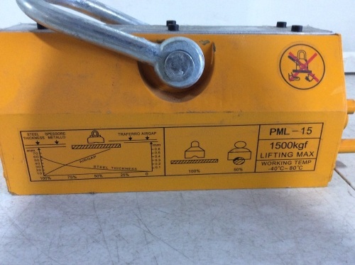 Vevor Permanent Magnetic Lifter 3300lb Max Lift - Unknown Condition, Untested - Lot 330