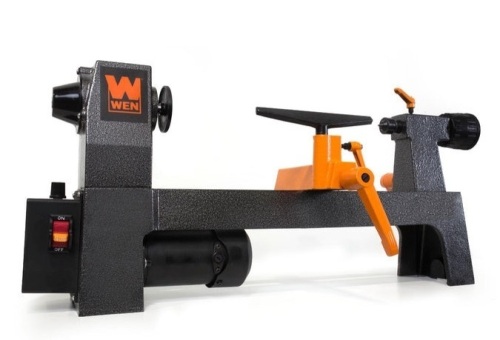 WEN 3421 3.2-Amp 8-Inch by 12-Inch Variable Speed Mini Benchtop Wood Lathe, May Be Missing Hardware, Powers On, E-Commerce Return - Lot 29