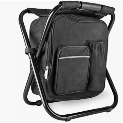 Backpack Stool/Cooler, Heavy Duty, Black, Appears New - Lot 173