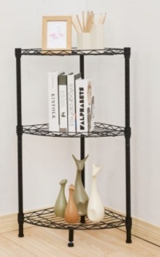 Small 3-Tier Black Corner Wire Shelving, E-Commerce Return/Appears New - Lot 317