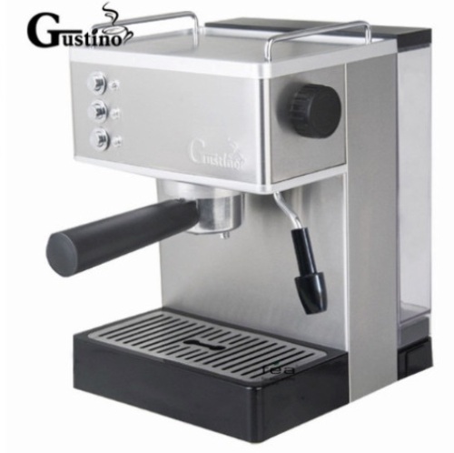 Gustino Semi Automatic Espresson Machine w/ Frother, Stainless Steel, Missing Water Cover Lid, Powers On, E-Commerce Return - Lot 323