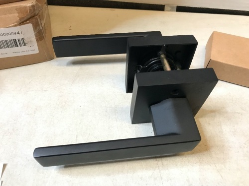 Lot of 4 Column Handle Door Lock Set, Black, Appears New - Lot 328