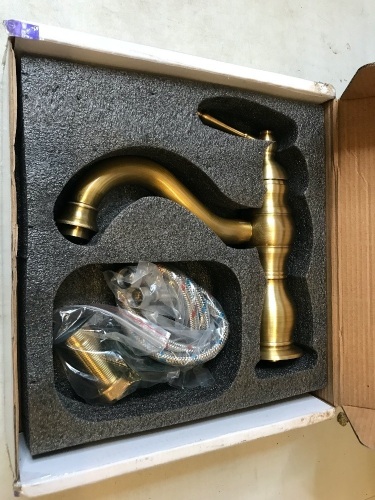 Rozin Single Hole Deck Mounted Faucet, Antique Brass, Appears New - Lot 358
