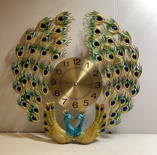 Large Peacock Decorative Wall Clock, Ecommerce Return - Lot 442