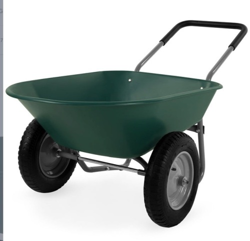 Dual-Wheel Wheelbarrow Garden Cart, May Be Missing Return/E-Commerce Return/Damaged Box - Lot 444