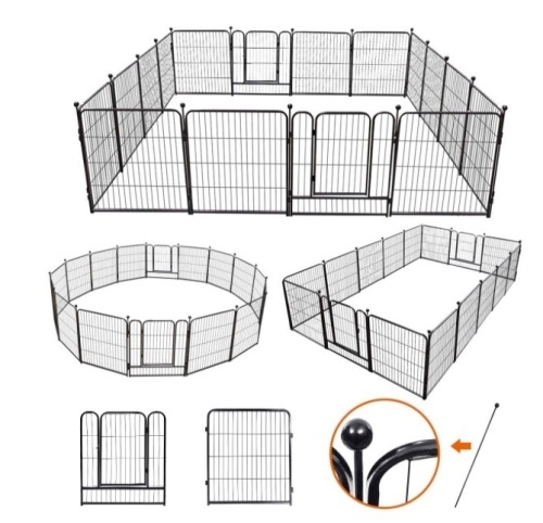 TOOCA Heavy Duty Dog Playpen Fence with Door, 16 Panels 32" H, May Be Missing Hardware - Lot 164