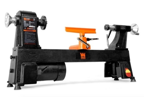 WEN 3424T 4.5-Amp 12-Inch by 18-Inch 5-Speed Benchtop Wood Lathe, Missing Hardware - Lot 57