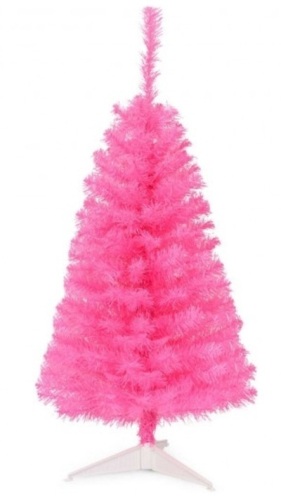 3 Ft Premium Artificial Christmas Mini Tree With Stand-Pink, Damaged - Lot 401