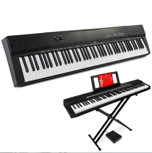 88-Key Digital Piano Set w/ Semi-Weighted Keys, Stand, Sustain Pedal - Lot 167