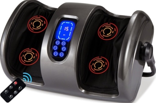 Reflexology Shiatsu Foot Massager w/ High-Intensity Rollers, Remote Control, Gray - Lot 181