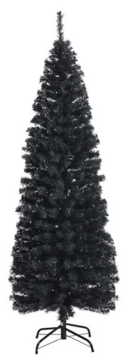 6 ft. Unlit Artificial Christmas Tree Black w/Metal Stand - Lot 141