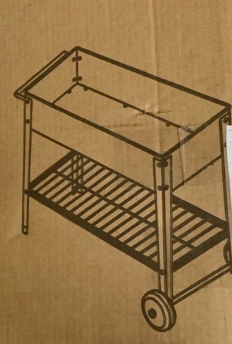 Mobile Raised Garden Bed, Black, Dirty - Lot 218