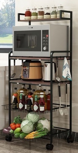 Kitchen Baker's Rack on Wheels, Black - Lot 245