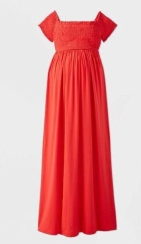 Lot of 6 Ingrid & Isabel Maternity Red Smocked Maternity Dress, Small - Lot 292