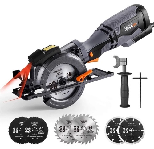 5.8A Corded Electric Circular Saw with 6 Saw Blades and Laser Guide - Lot 186