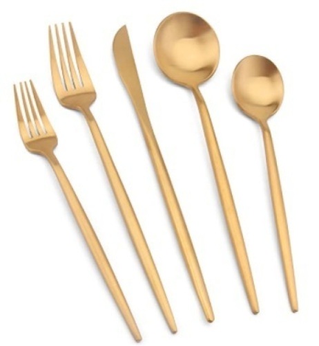 Vanys Matte Gold Flatware 30pc Set, New - Lot 329