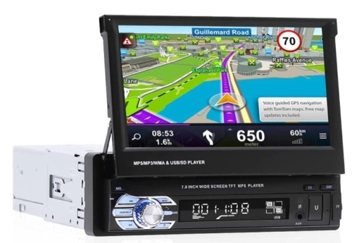 In Dash 7" Flip Out Touch Screen Media Player w/ Backup Camera - Lot 360