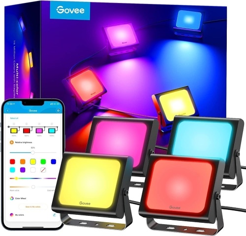Govee Outdoor RGBIC Flood Lights, Works, E-Comm Return - Lot 502