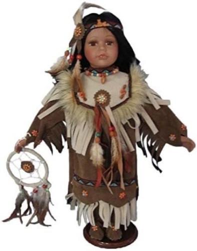 Jmisa 16" Porcelain Indian Doll, Appears new - Lot 556