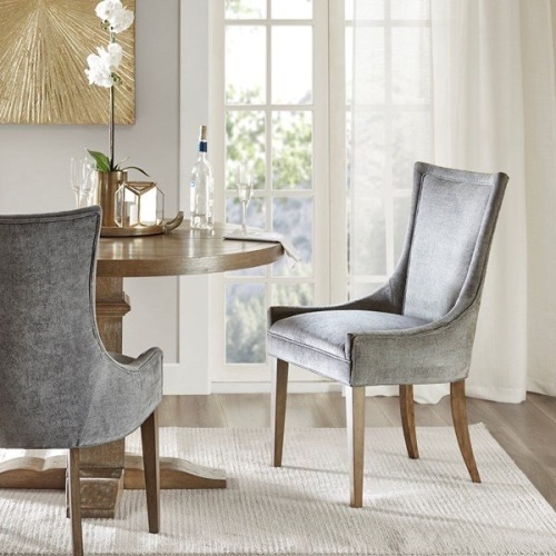 Ultra Wood Dining Chair Set Of 2 In Dark Grey Finish - Lot 465